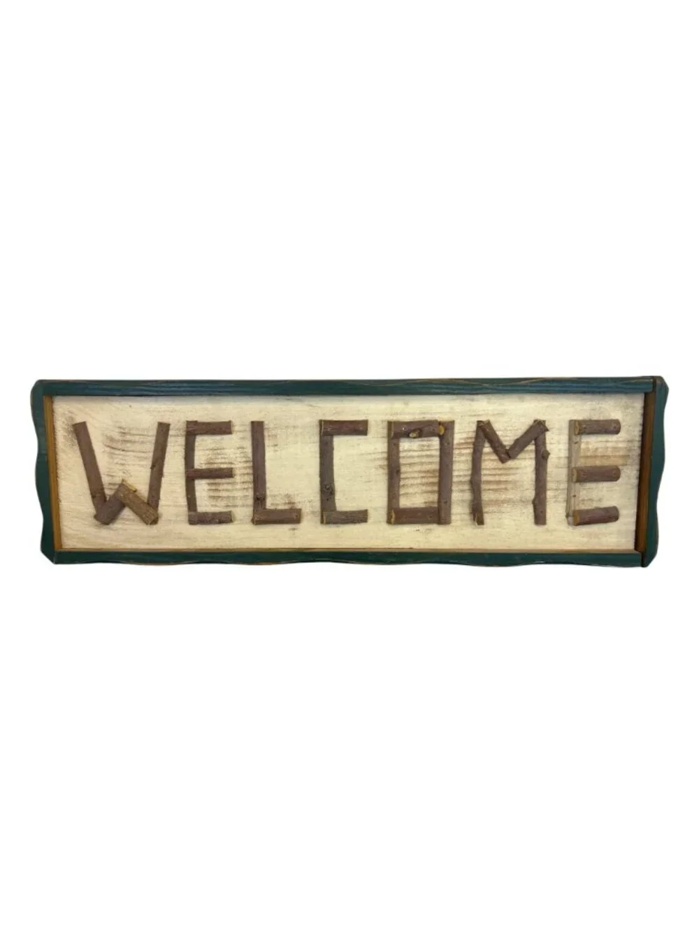 Rustic Handmade Wooden Welcome Sign Twig Lettering Wall Hanging Farmhouse
